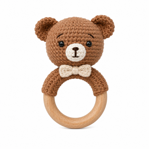 MamaRaya Personalized Crochet Baby Rattle