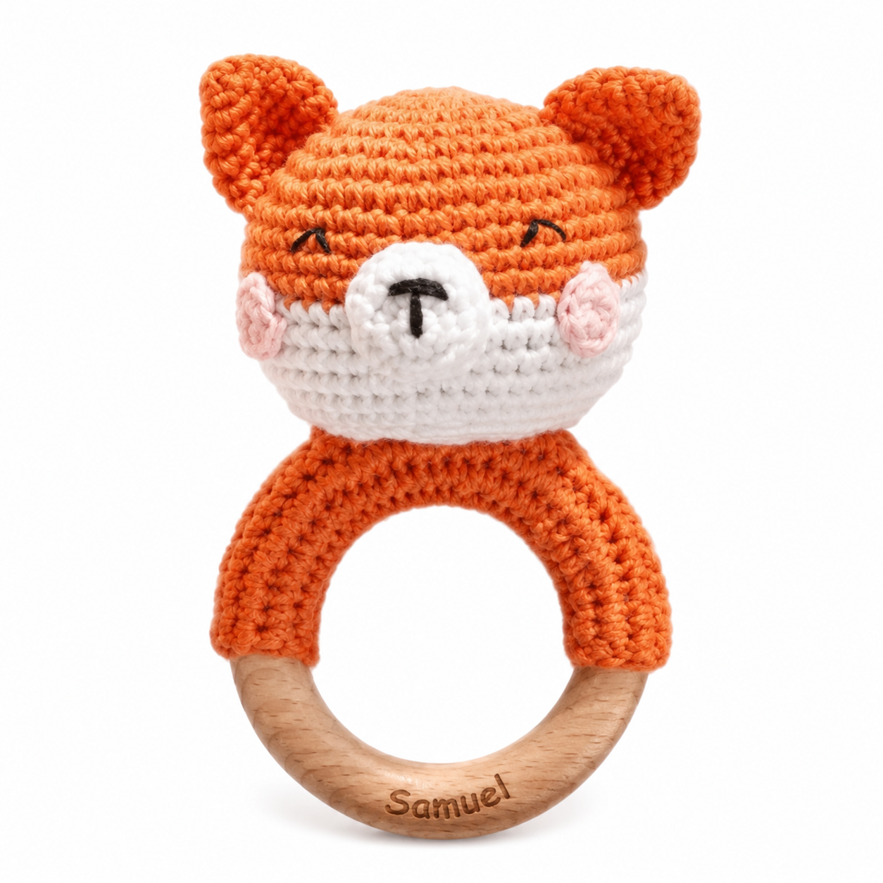 MamaRaya Personalized Crochet Baby Rattle