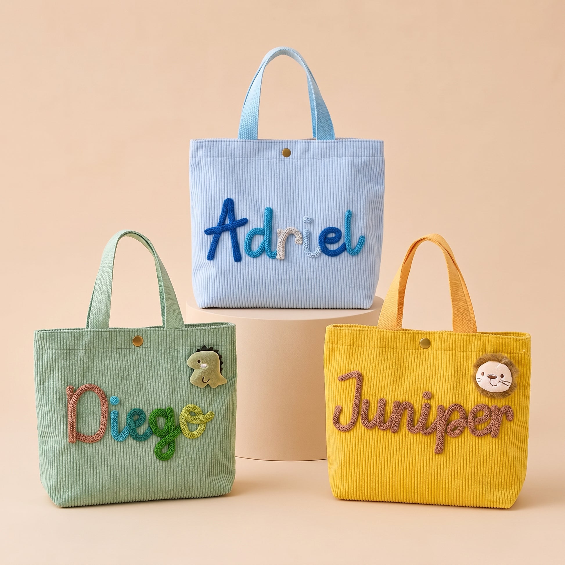 MamaRaya Personalized Kids Corduroy Tote
