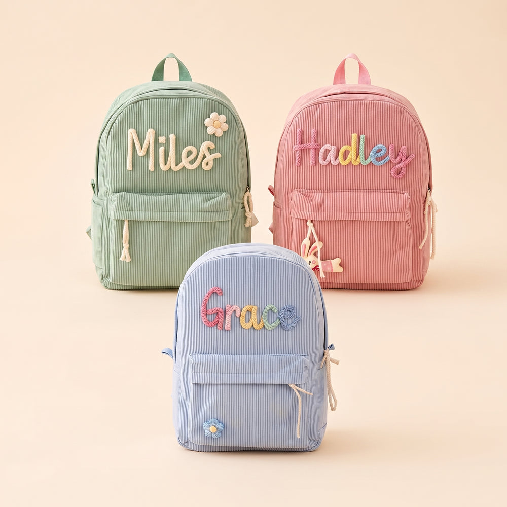 MamaRaya Personalized Kids Corduroy Backpack