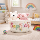 Personalized nursery storage baskets for baby toys blankets and gifts