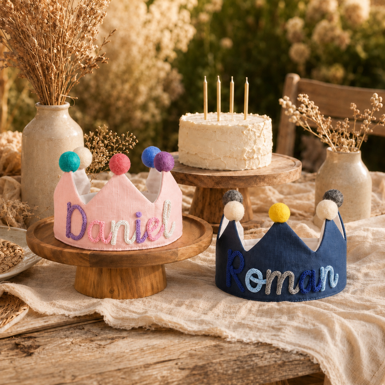 Personalized birthday crown hat for first birthday photoshoot