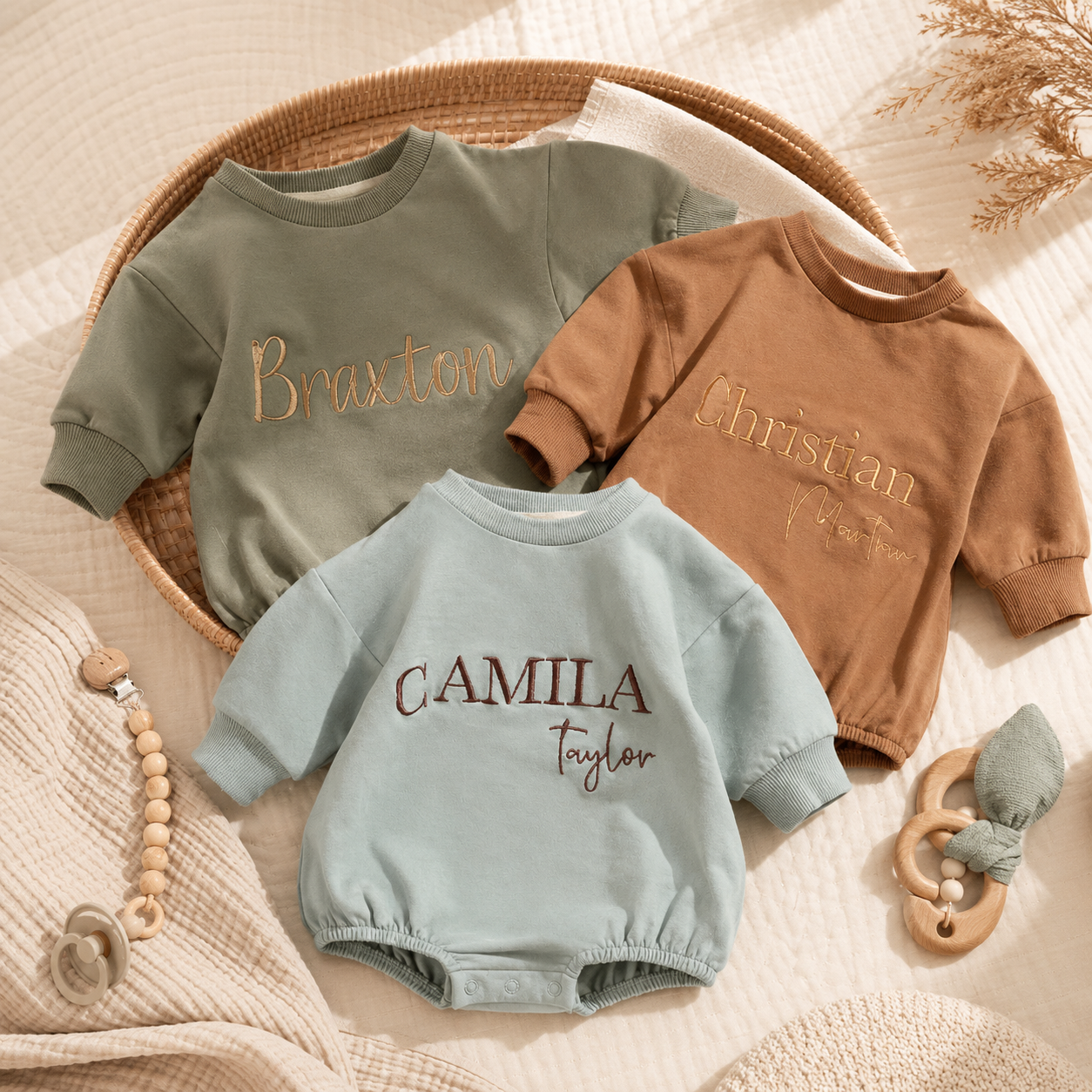 Personalized newborn romper for milestone photos