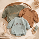 Personalized newborn romper for milestone photos