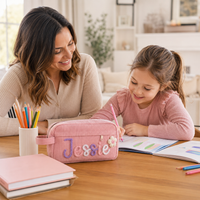 MamaRaya Personalized Corduroy Pencil Case with Yarn Name