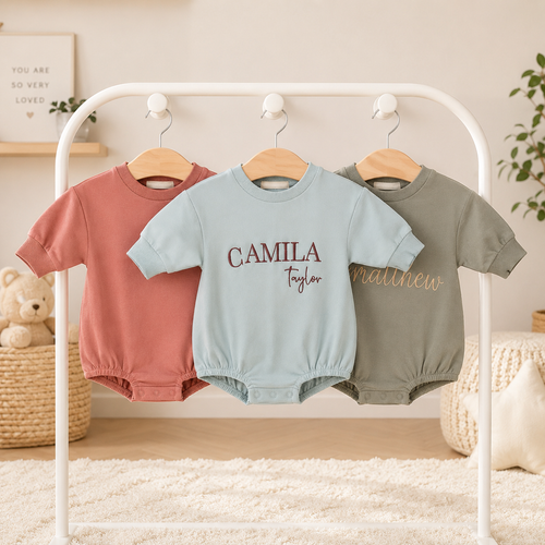 Custom name baby romper gift for boys and girls