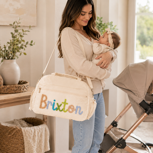MamaRaya Personalized Diaper Bag for Mom and Baby Travel