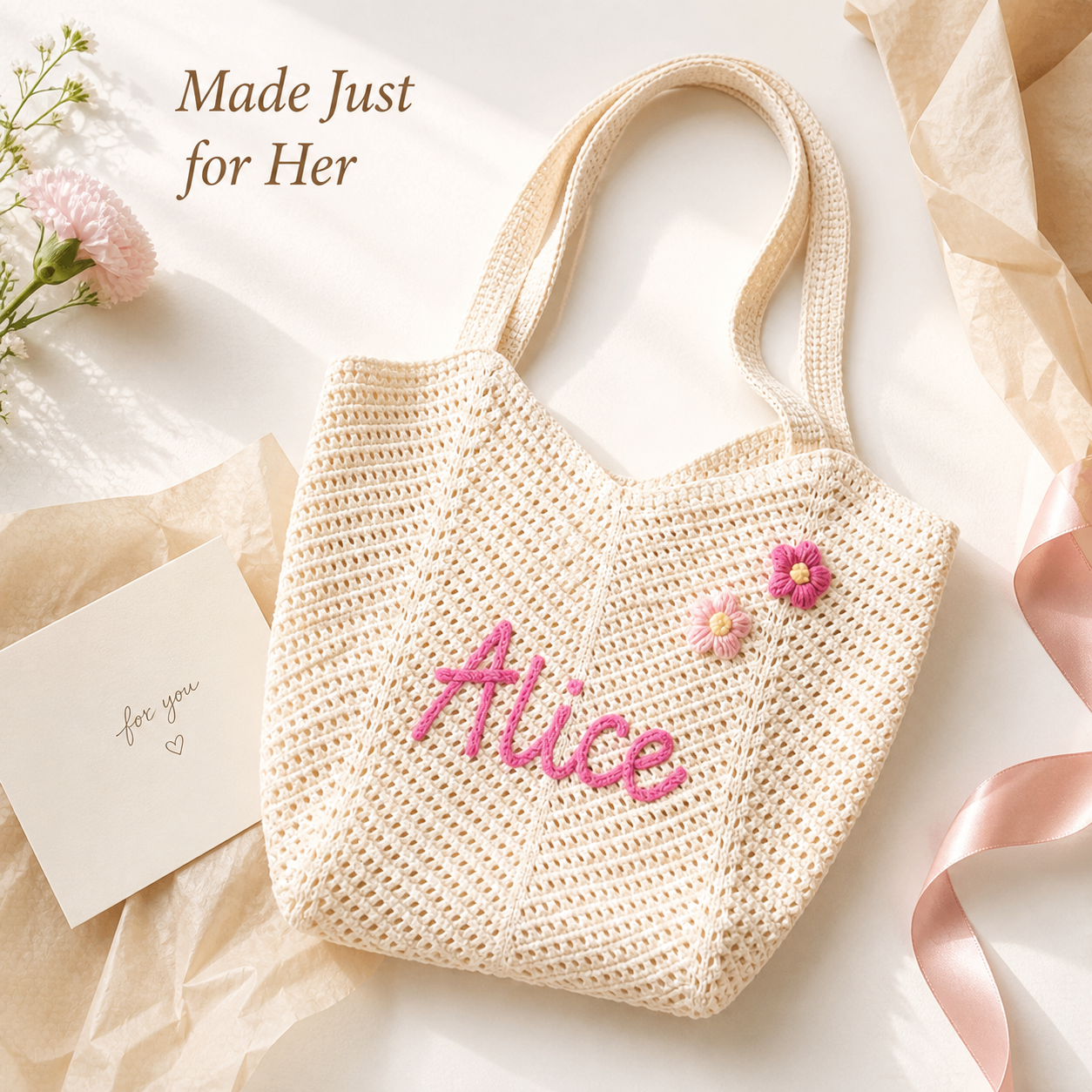 MamaRaya Handmade Crochet Tote Bag