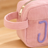 Personalized pencil pouch with side hanging loop detail