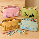 Kids pencil case with custom name for classroom organization