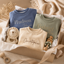 Personalized baby romper outfit with soft cozy fabric