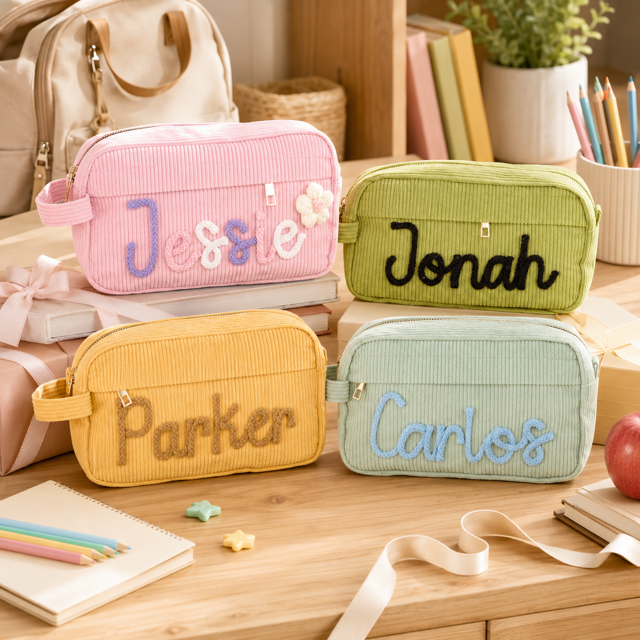 Personalized school pencil case for pencils pens and markers