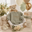 Custom name baby romper for newborn photos and baby showers