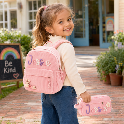 MamaRaya personalized kids backpack and pencil case set with custom name