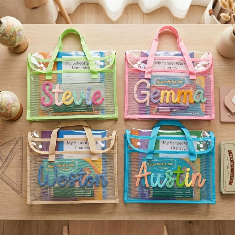 MamaRaya Personalized A4 Clear Handle Folder for Kids