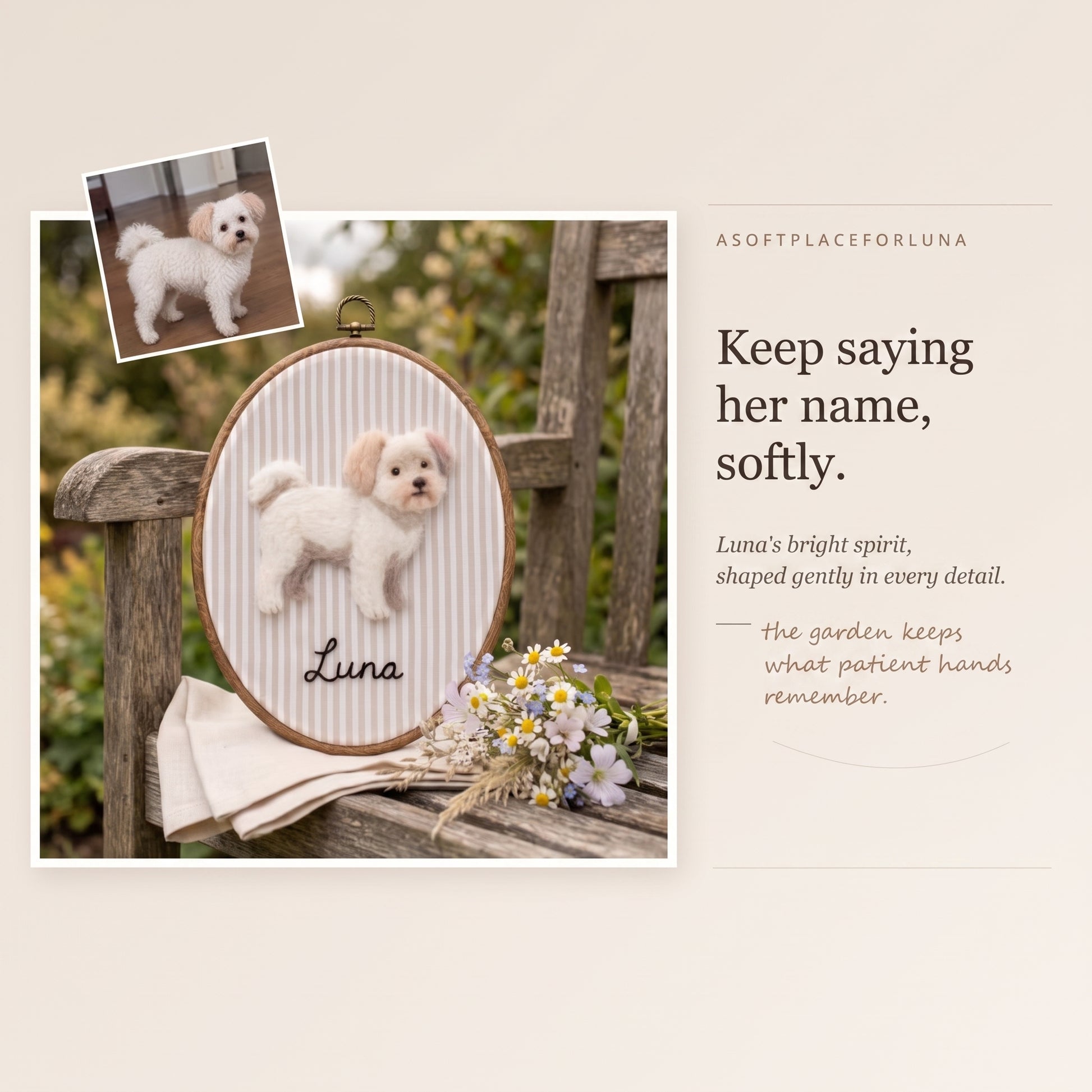 Mamaraya Personalized Felt Pet Portrait Hoop Art