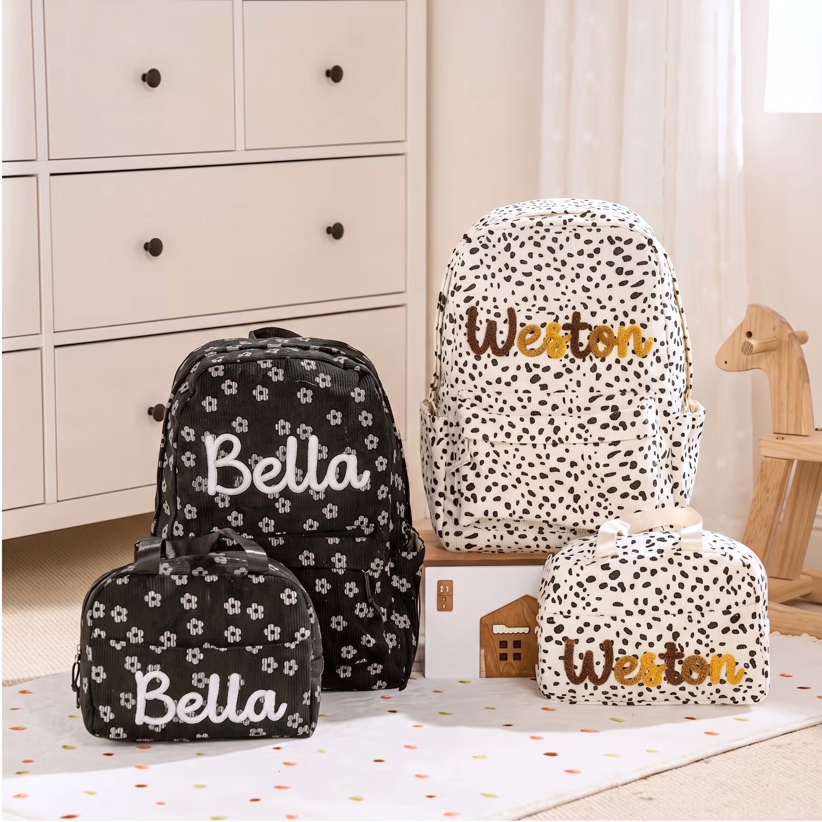 Mamaraya Personalized 3-Piece Kids Backpack Set