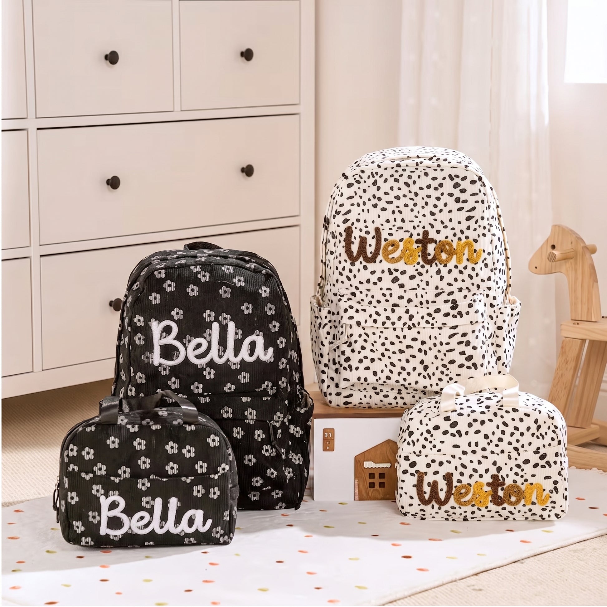 Mamaraya Personalized 3-Piece Kids Backpack Set