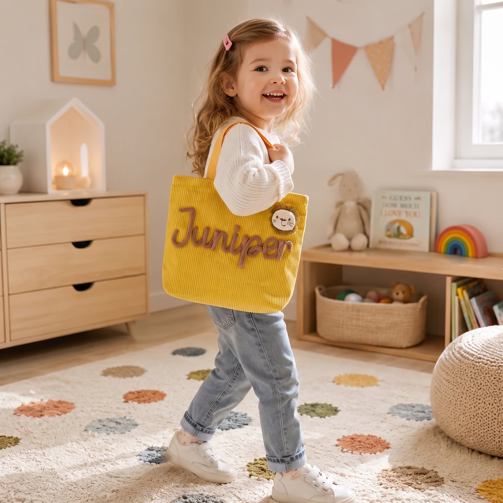 MamaRaya Personalized Kids Corduroy Tote