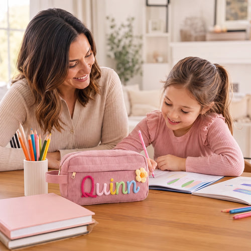 MamaRaya Personalized Corduroy Pencil Case