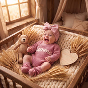 Mamaraya Personalized Knit Baby Headband Sweater Socks Set
