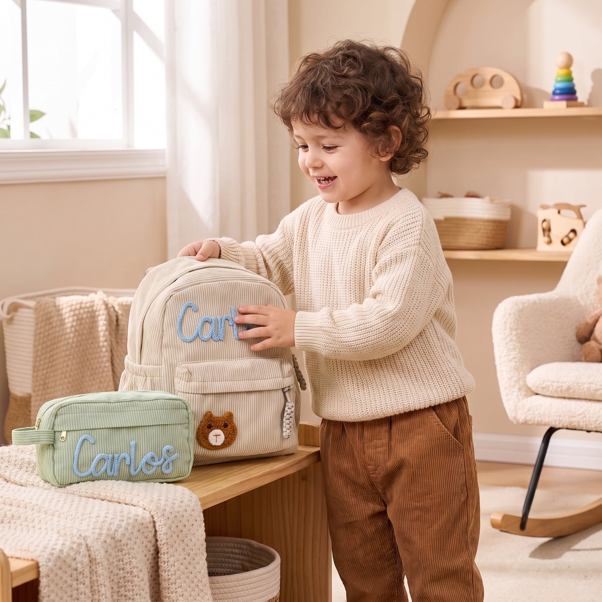 MamaRaya Personalized Backpack and Case Set