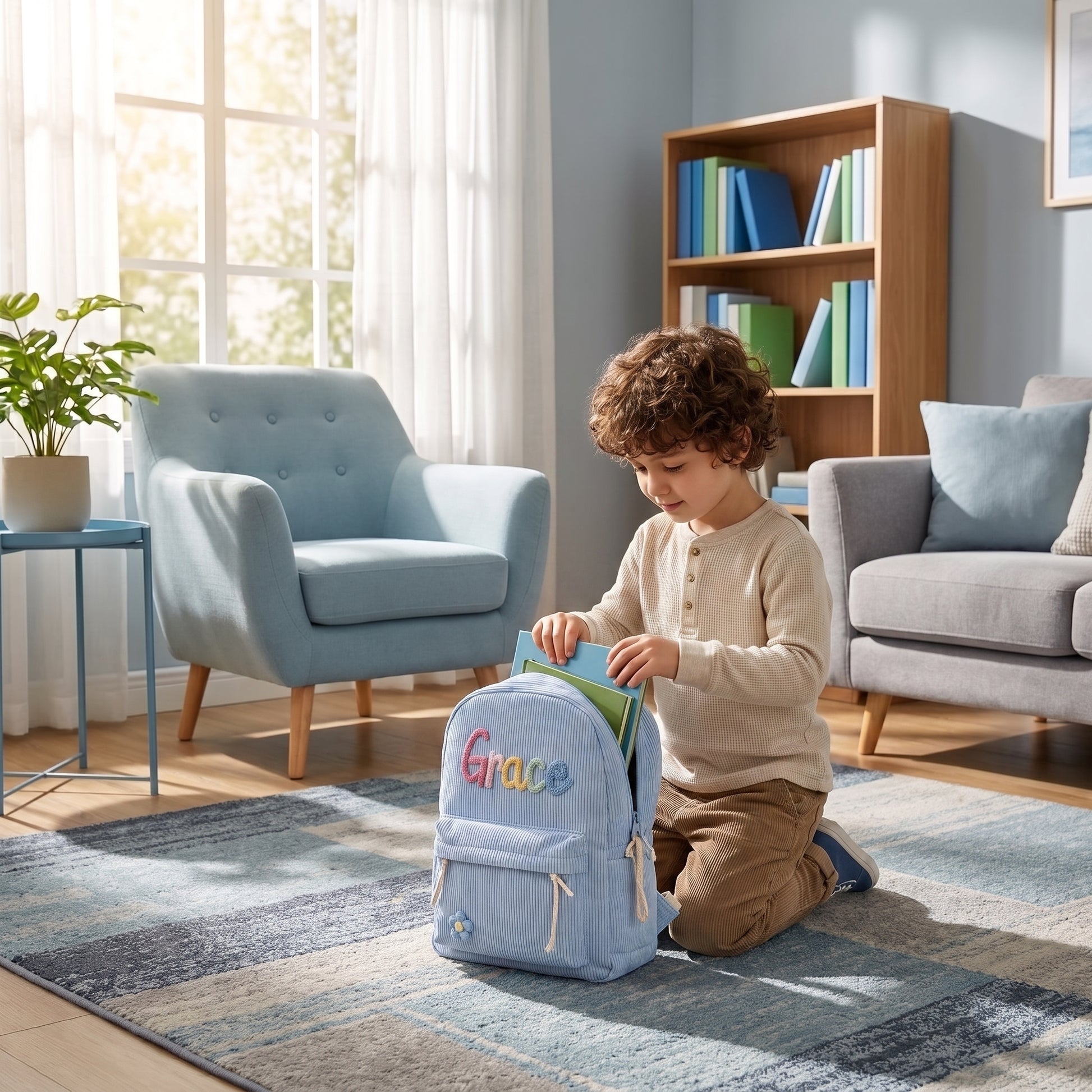MamaRaya Personalized Kids Corduroy Backpack