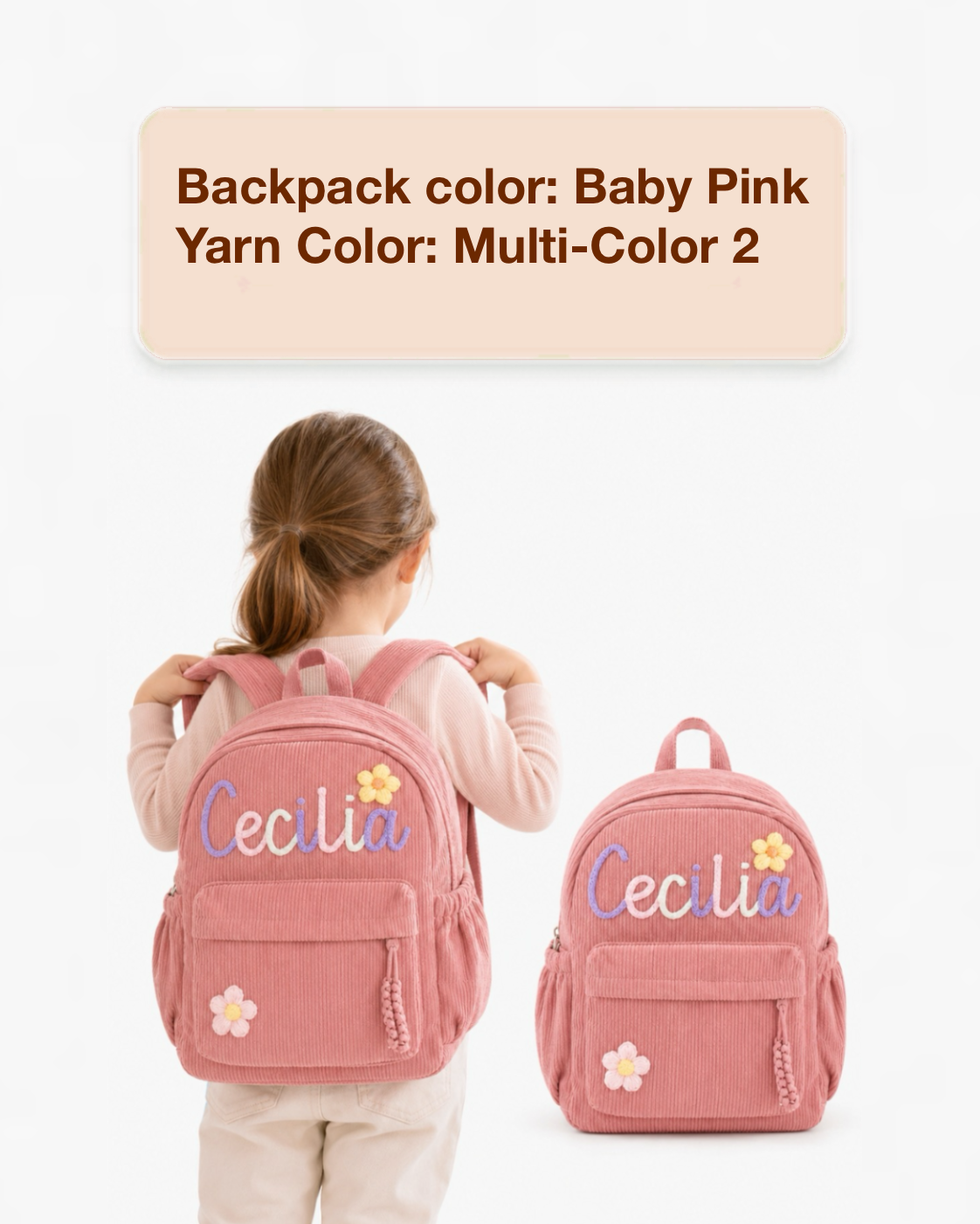 MamaRaya Personalized Kids Backpack and Lunch Bag Set Custom Name