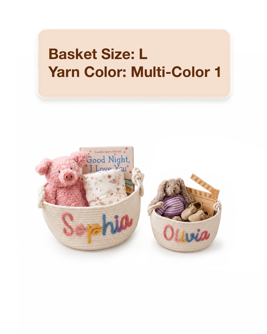 MamaRaya Personalized Baby Gift Basket with Custom Name