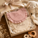 Custom embroidered baby bib for baby shower gifts