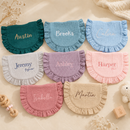 Personalized baby bib size guide with length and width