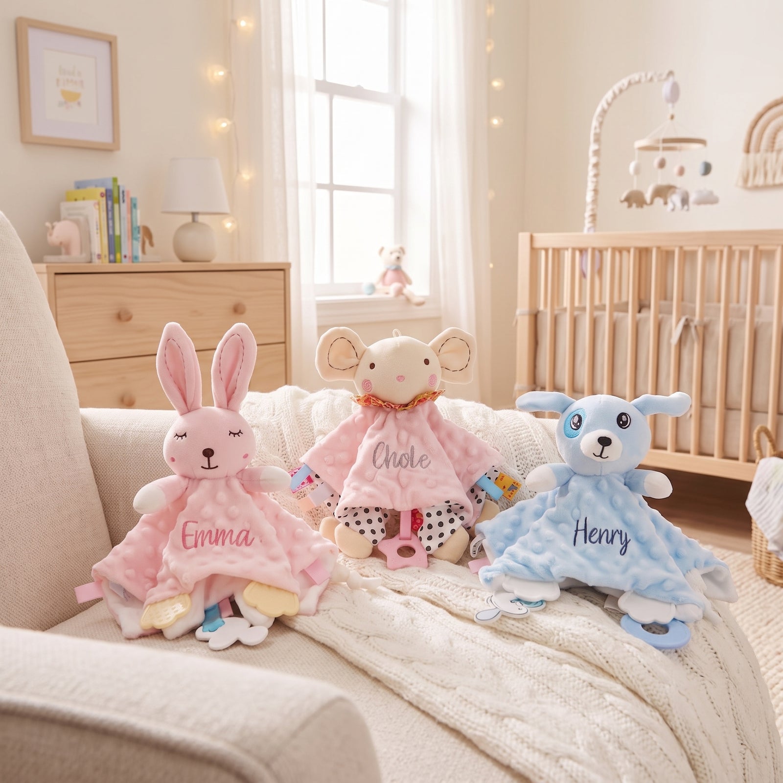 MamaRaya Personalized Baby Lovey Custom Name Security Blanket