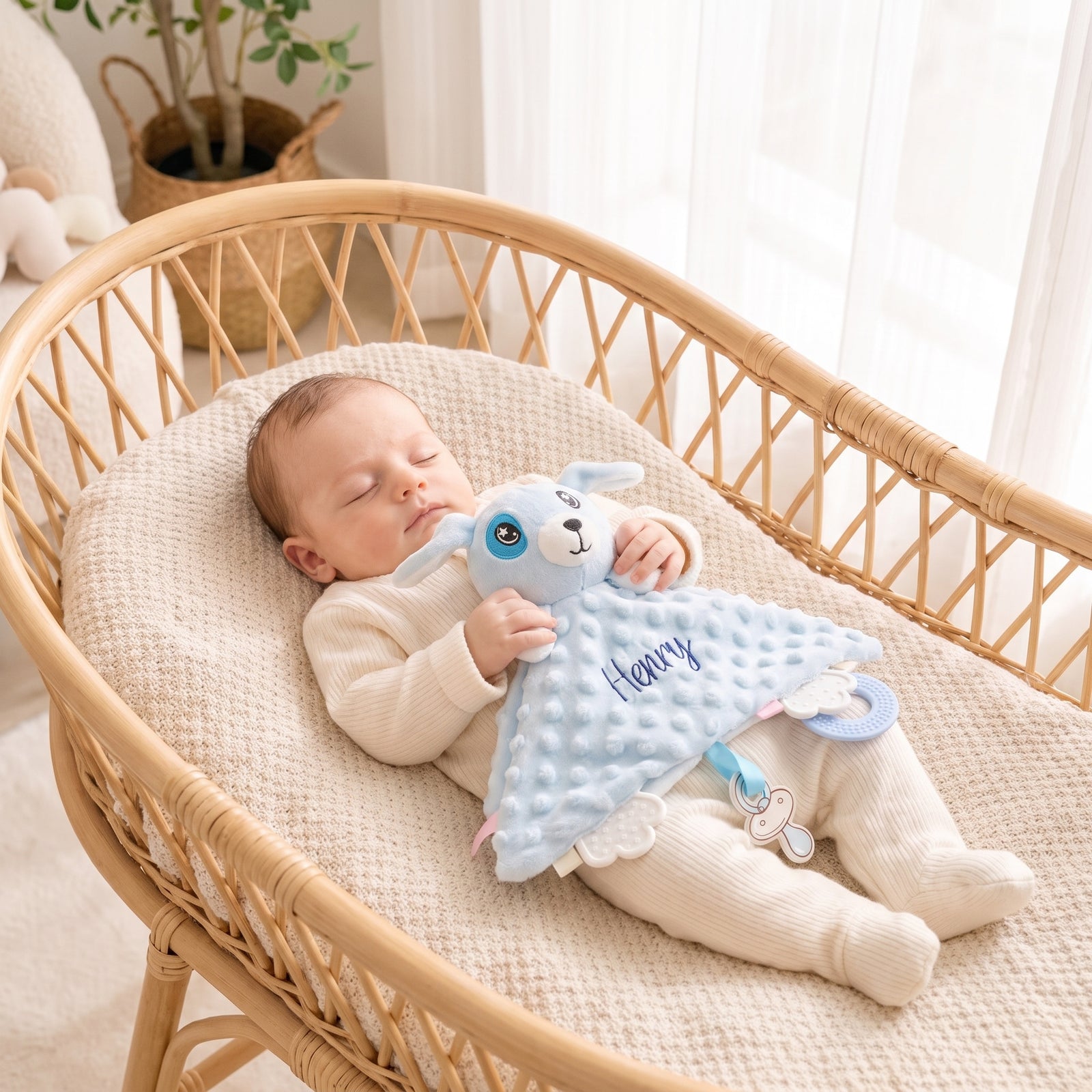 MamaRaya Personalized Baby Lovey Custom Name Security Blanket