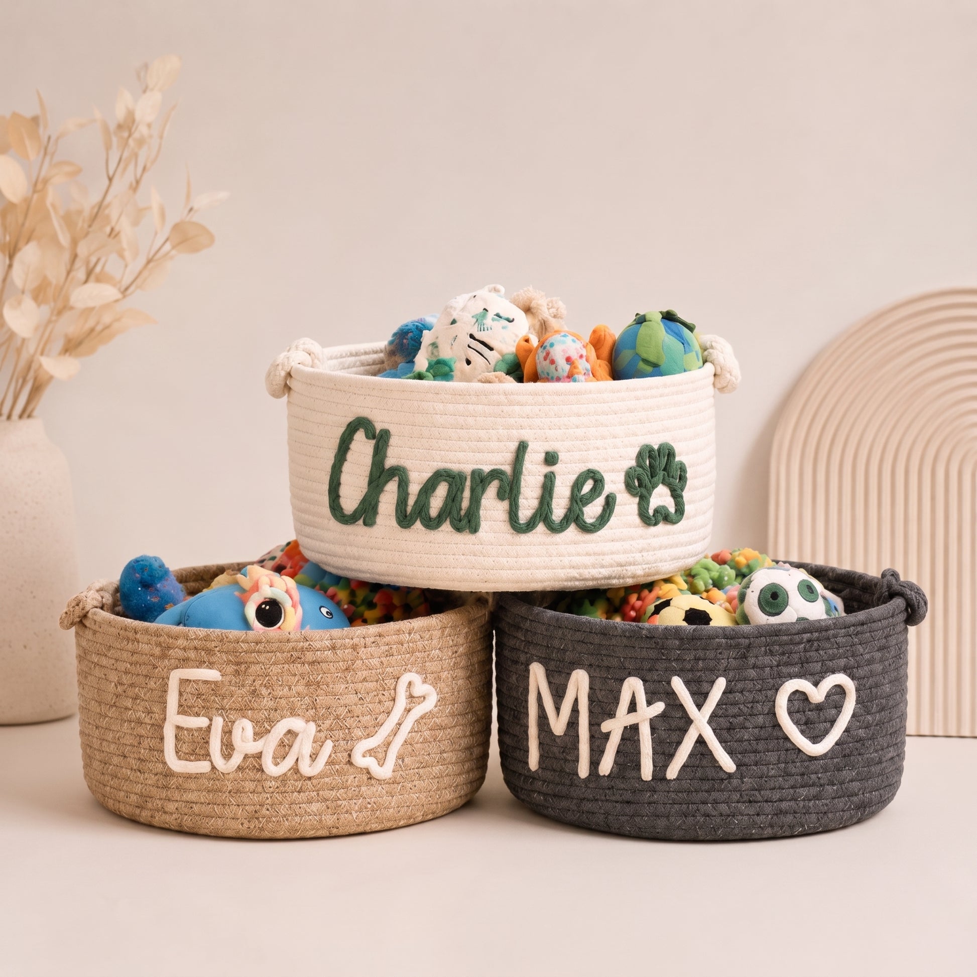 MamaRaya Personalized Dog Toy Basket