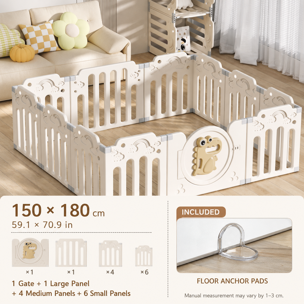 Mamaraya Foldable Baby Playpen and Activity Center