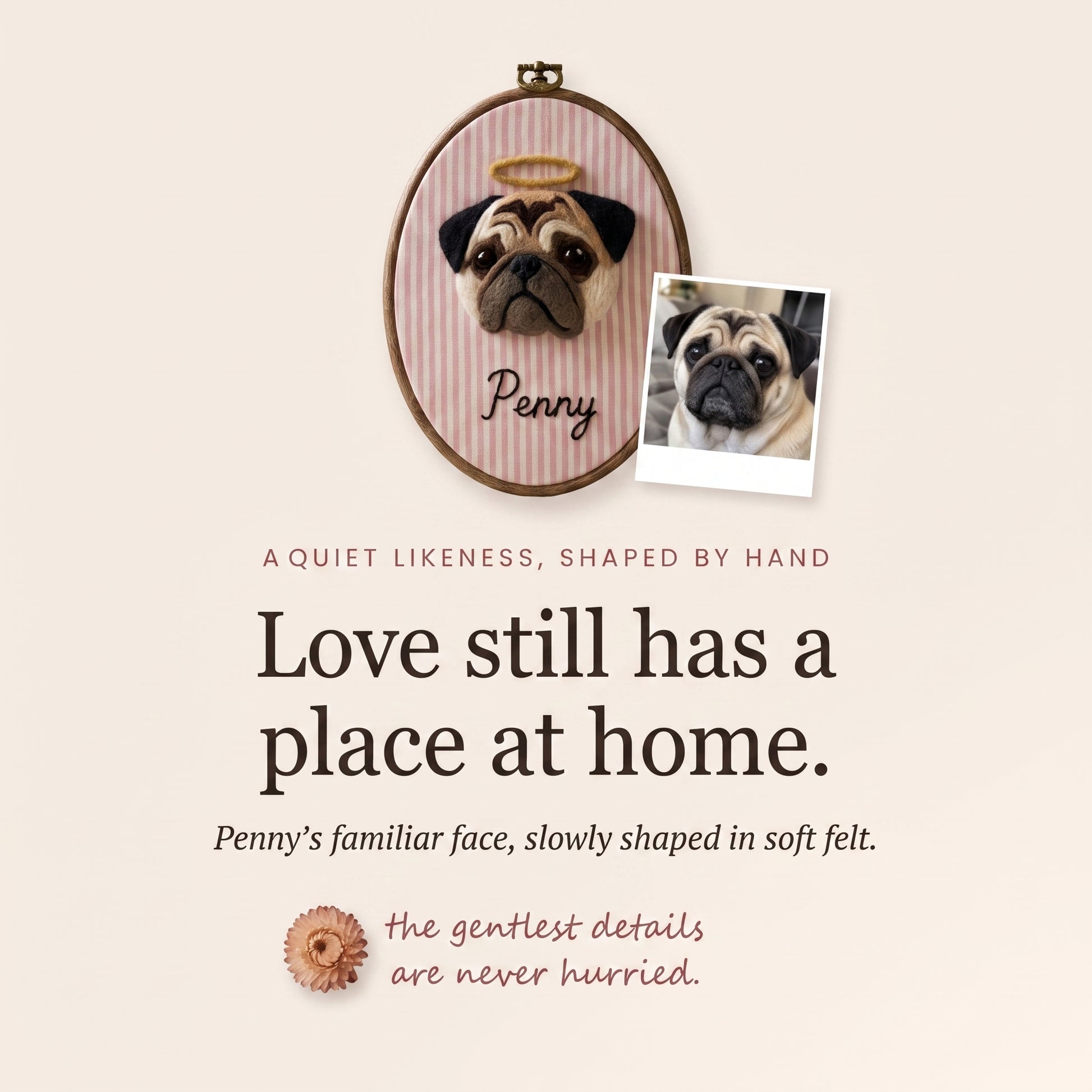 Mamaraya Personalized Felt Pet Portrait Hoop Art