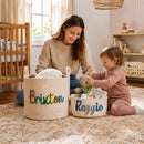 Custom name baby basket handmade for baby shower gifts and new parents
