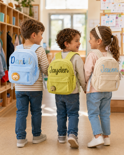 Personalized toddler school bags with custom embroidered names