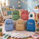 Custom name corduroy backpacks for kids school and preschool