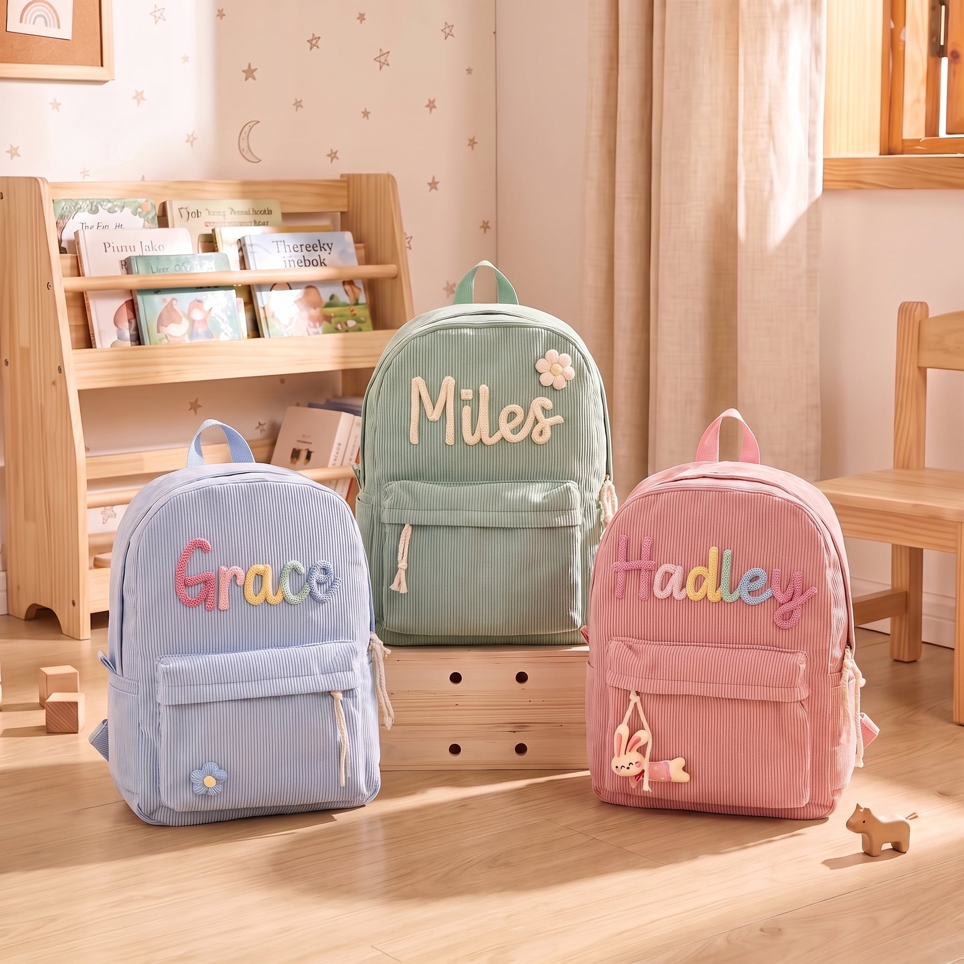 MamaRaya Personalized Kids Corduroy Backpack