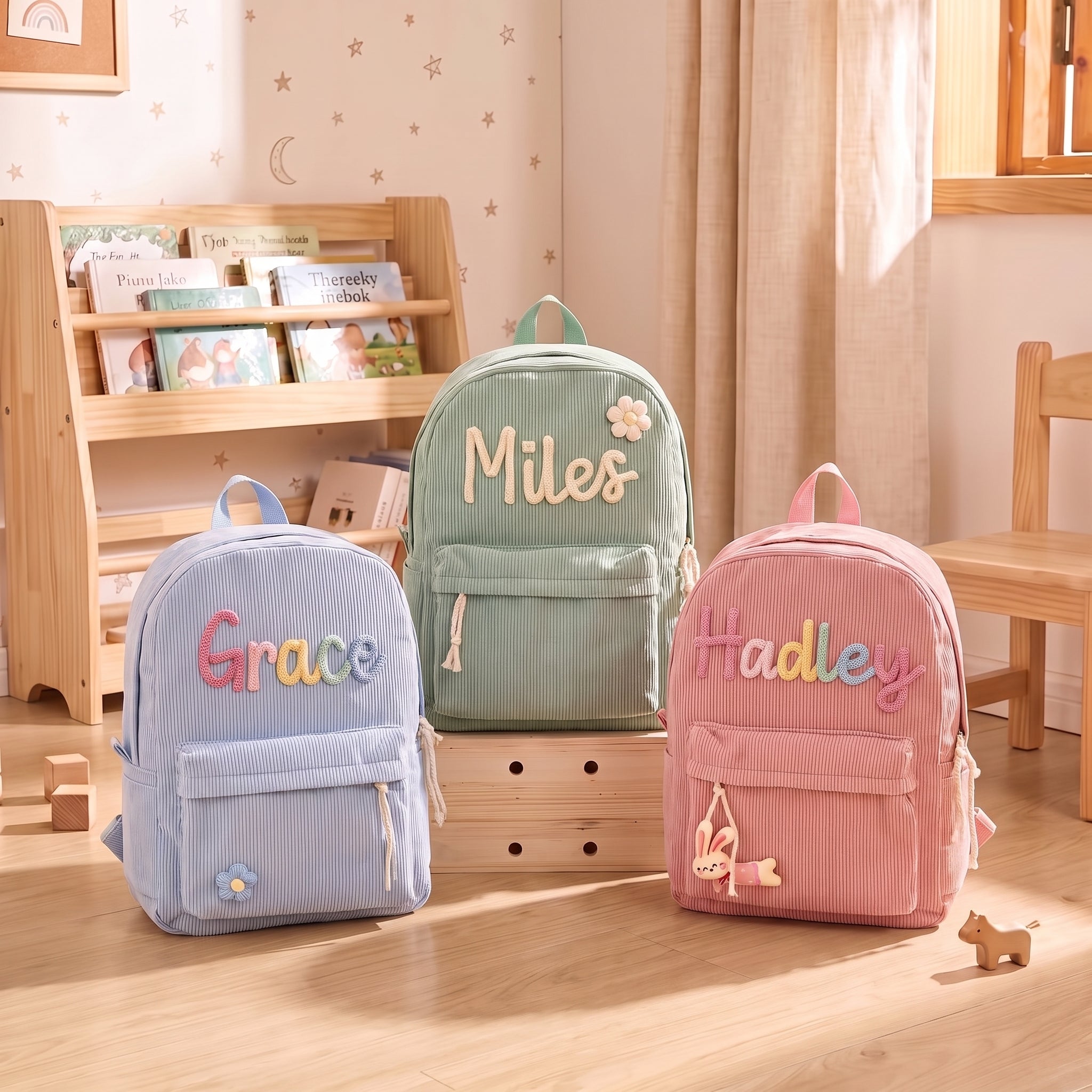 MamaRaya Personalized Kids Corduroy Backpack