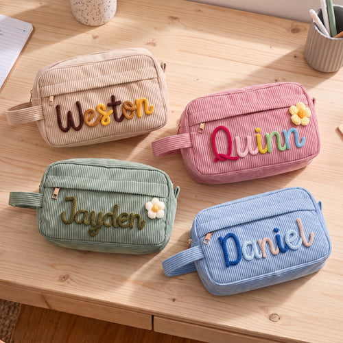 MamaRaya Personalized Corduroy Pencil Case