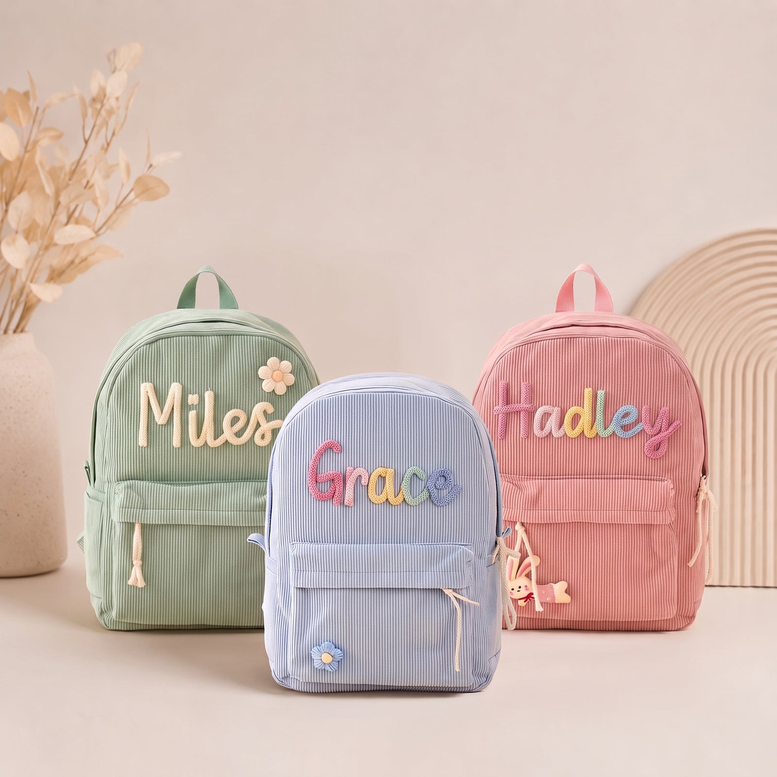 MamaRaya Personalized Kids Corduroy Backpack