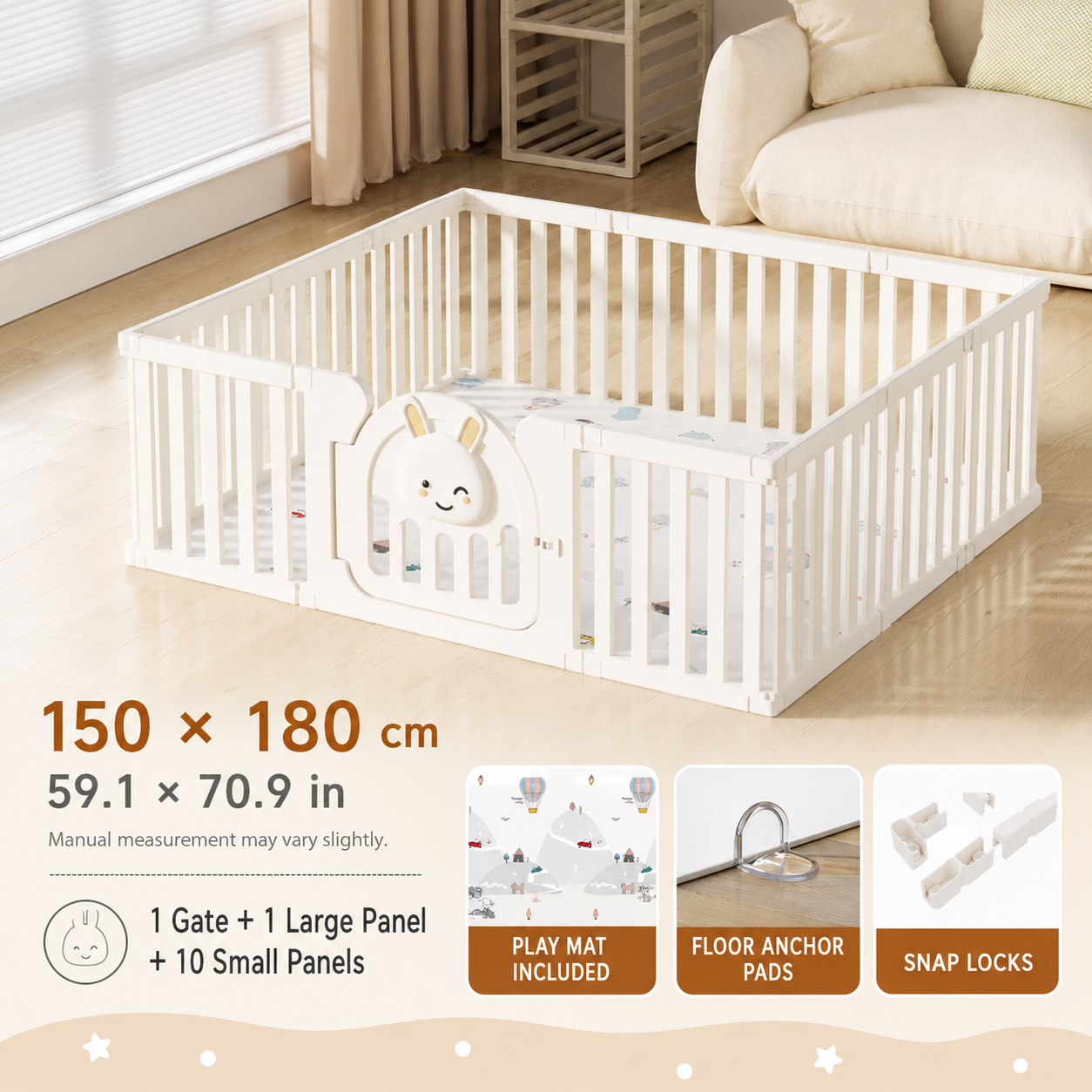 Mamaraya Foldable Baby Playpen and Activity Center