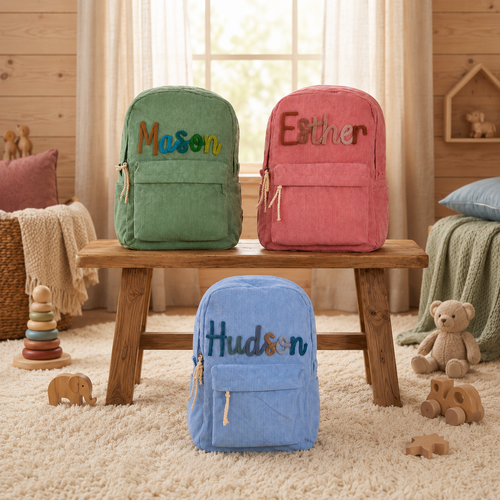 Personalized kids school bags in multiple colors for back to school