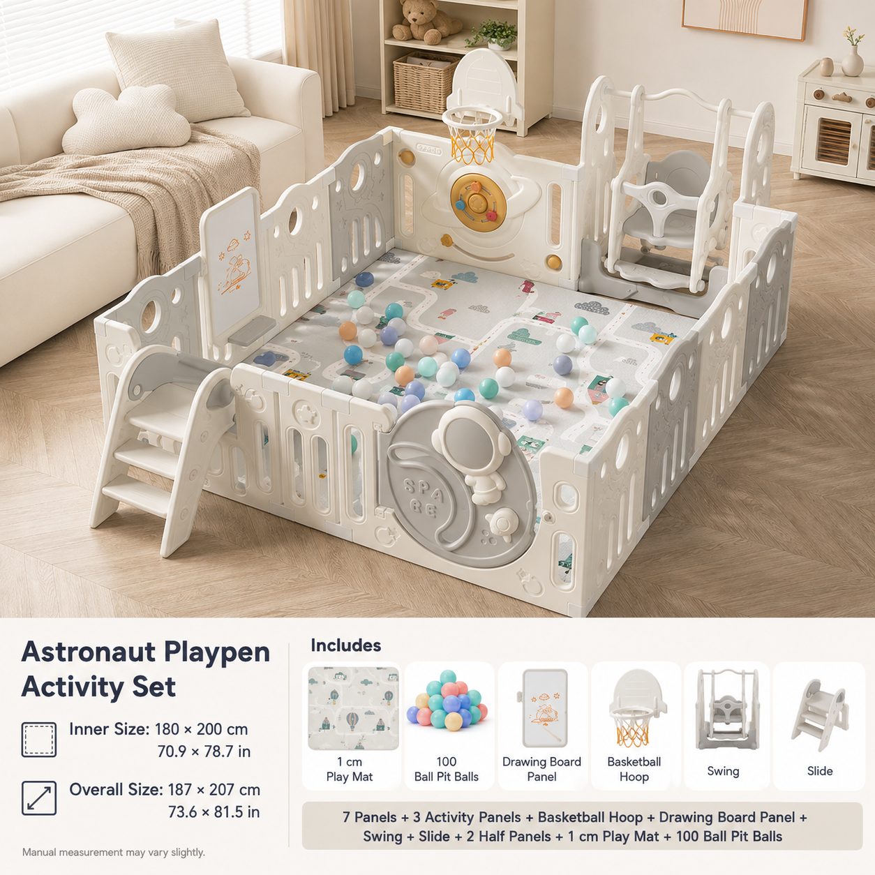 Mamaraya Astronaut Baby Playpen Activity Center