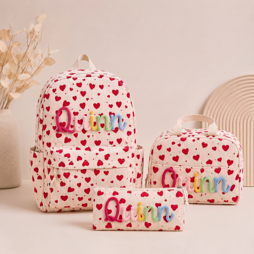 Mamaraya Personalized 3-Piece Kids Backpack Set