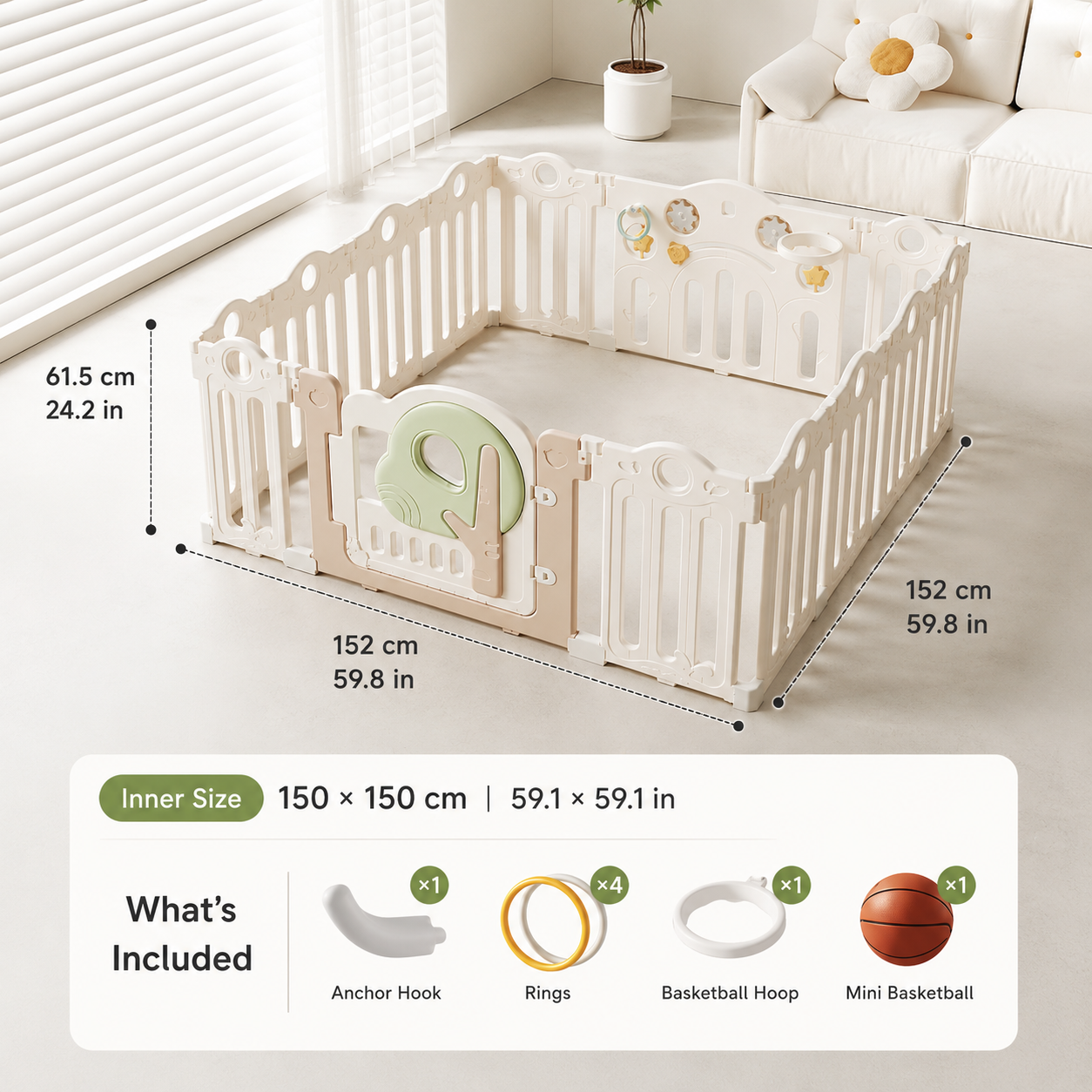 Mamaraya Foldable Toddler Playard Activity Center