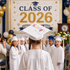 Kids graduation cap with custom name lettering close up