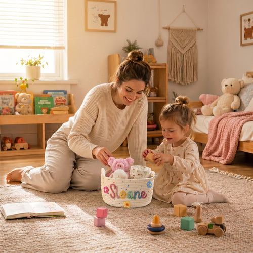 MamaRaya Personalized Nursery Storage Basket